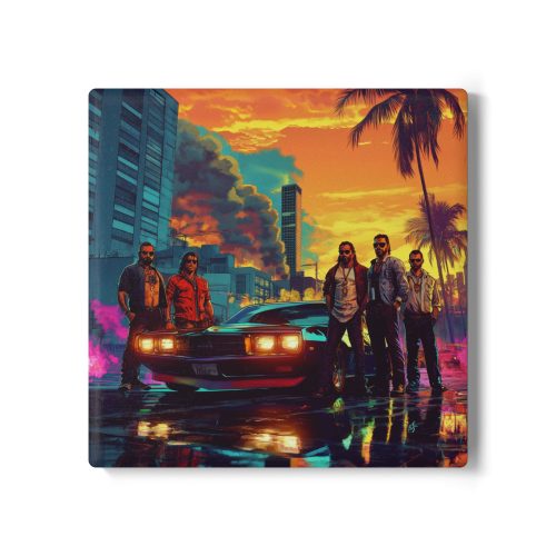 Stylischer Untersetzer im GTA inspirierten Design