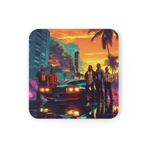 Stylischer Bierdeckel im GTA-inspirierten Design