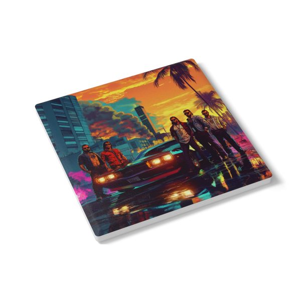 Stylischer Untersetzer im GTA inspirierten Design