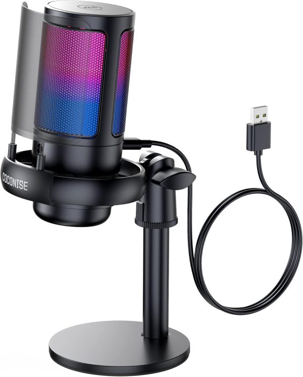 COCONISE  USB-Mikrofon – Klarer Sound, stylisches Licht für Podcasts & Videos