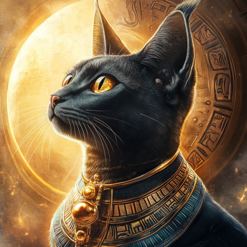 Ägyptische Katze mit viel Schmuckelementen